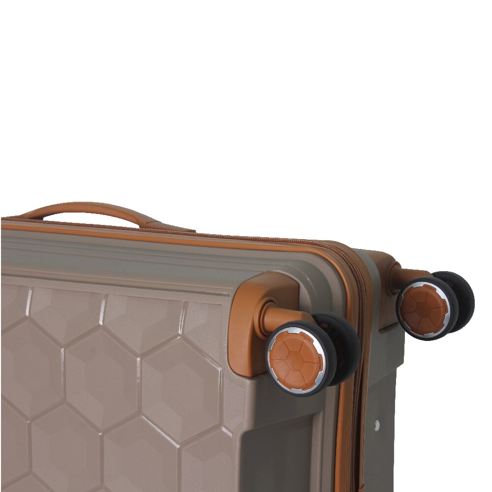 3-Piece Luggage Set Travel Lightweight Suitcases With Rolling Wheels, TSA Lock & Moulded Corner, Carry On Luggages For Business, Trip, (20"/24"/28"), Brown_voghion.com